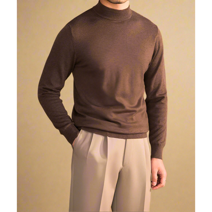 Soft Classic Men's Turtleneck Jumper - Fitted, Wool, Work