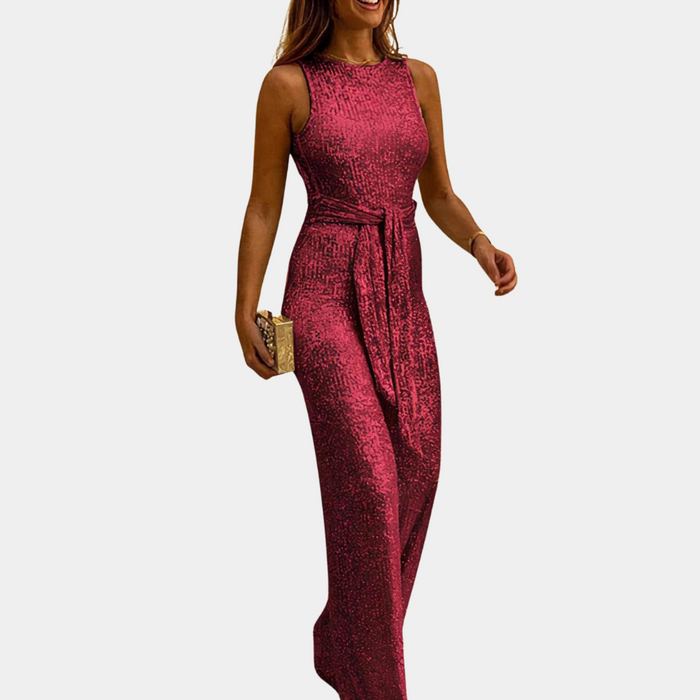 Glamorous women's sequin jumpsuit – fitted design, comfortable fabric, for weddings and parties