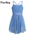 Lightweight Girls’ Dance Dress – Lyrical, Glitter Mesh, Polyester, For Ballet, Gymnastics