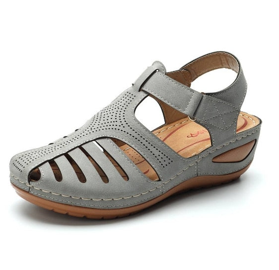 Orthopaedic Leather Sandals for Women - Foot Pain Relief, Improved Posture, Adjustable Straps, Comfortable Fit