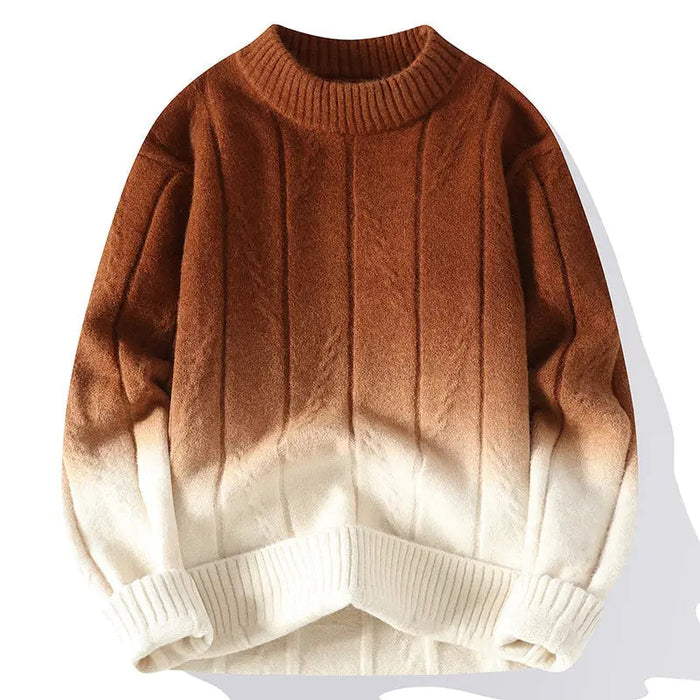 Soft Classic Men's Gradient Knit Jumper - Crewneck Wool