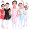 Soft girls ballet leotard with tutu - chiffon skirt, stretch fabric, for dance class