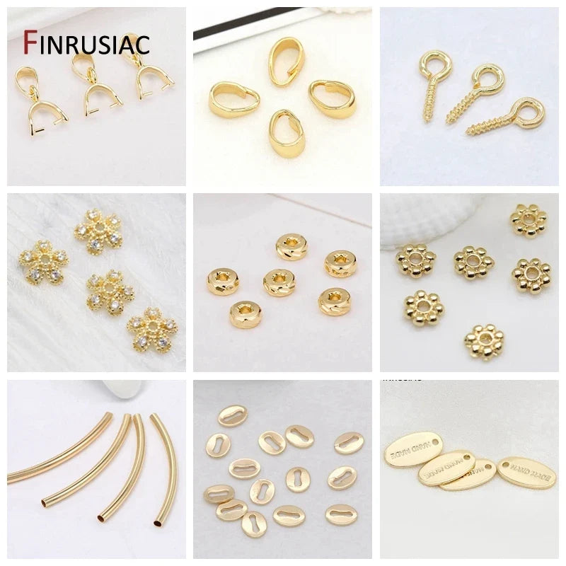 14K Gold Plated Brass jewellery Ring Connectors Pack 10Pc