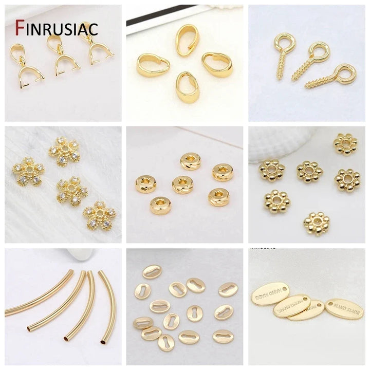 14K Gold Plated Brass jewellery Ring Connectors Pack 10Pc