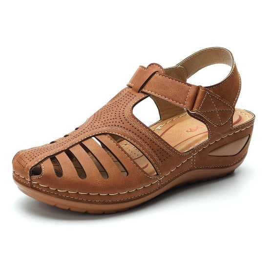 Orthopaedic Leather Sandals for Women - Foot Pain Relief, Improved Posture, Adjustable Straps, Comfortable Fit