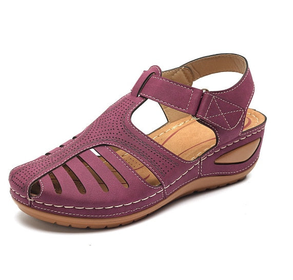 Orthopaedic Leather Sandals for Women - Foot Pain Relief, Improved Posture, Adjustable Straps, Comfortable Fit