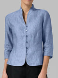 Breathable women's blouse – fitted design with stand collar, premium fabric, for business and casual occasions