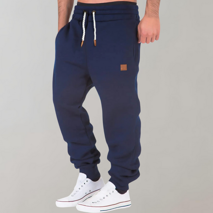 Men's Jogging Trousers with Adjustable Waist, Comfortable Cotton Track Trousers for Active Lifestyle in Navy, grey, Green, Black