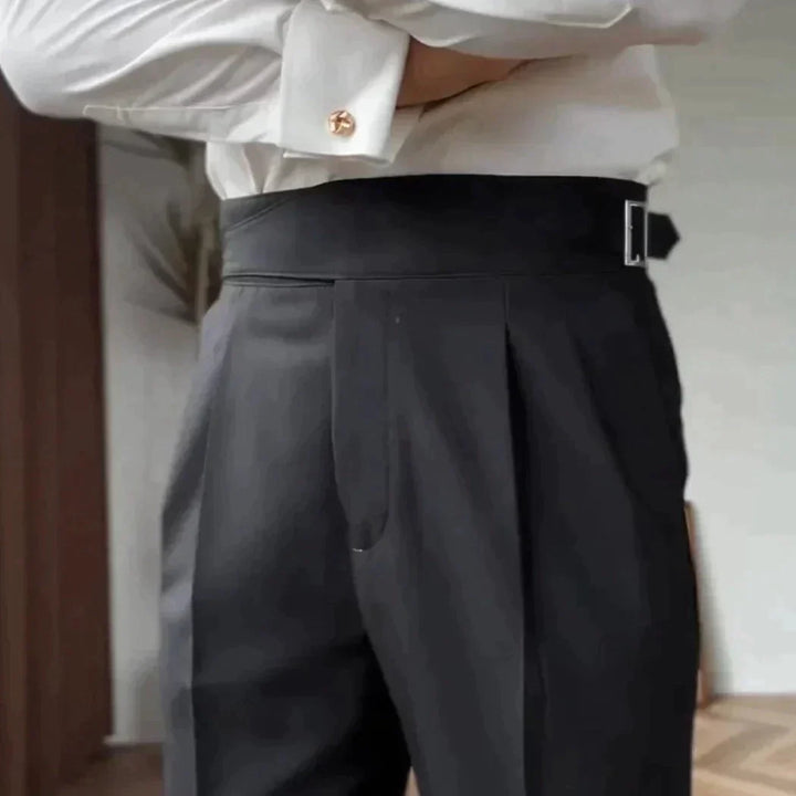 Stylish Loop Detail Trousers for Modern Silhouette, Comfortable Fit, Versatile for Casual and Semi-Formal Wear