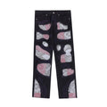 Unique Bandana Patchwork Jeans for Men and Women, Various Fits in Classic Blue Denim and Bold Black Wash
