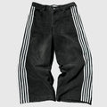 Wide Leg Jeans with Embroidered Cross Design, Unisex Y2K Style, Comfortable Baggy Fit, Sizes S to 3XL