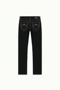 Black Y2K Jeans with White Stitching, Comfortable Fit, Regular Length, Versatile Style, 100% Cotton