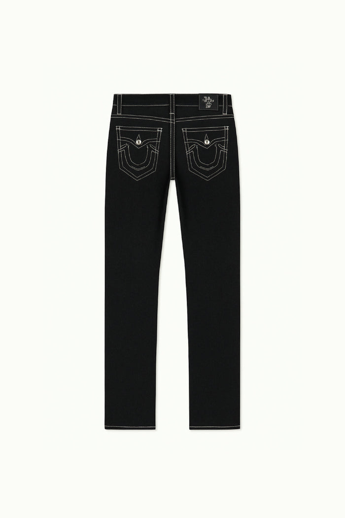 Black Y2K Jeans with White Stitching, Comfortable Fit, Regular Length, Versatile Style, 100% Cotton