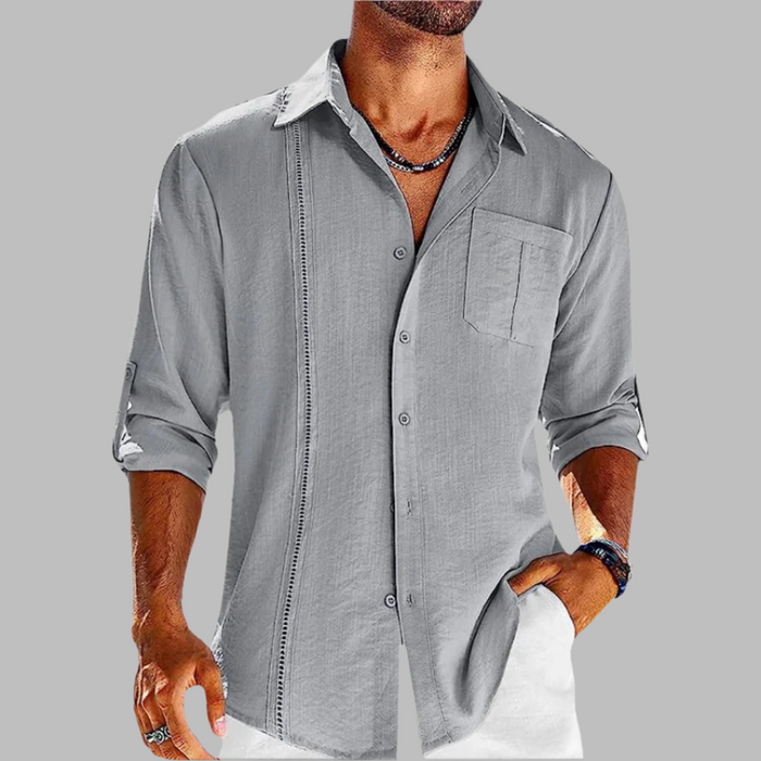 Smart-Casual Men's Shirt in Breathable Cotton, Lightweight Fabric, Casual Cut, Versatile for Office and Outings