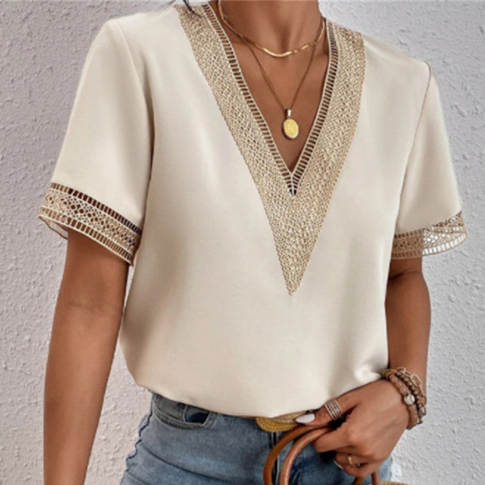 Elegant Women's Loose-Fit T-Shirt in Breathable Polyester, Versatile Casual Tee for All Occasions