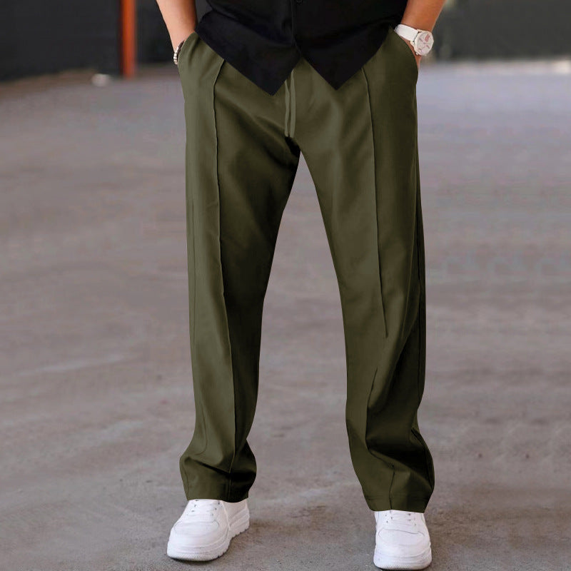 Lightweight &amp; comfortable men’s wide-leg Trousers – breathable fabric, casual style, perfect for summer