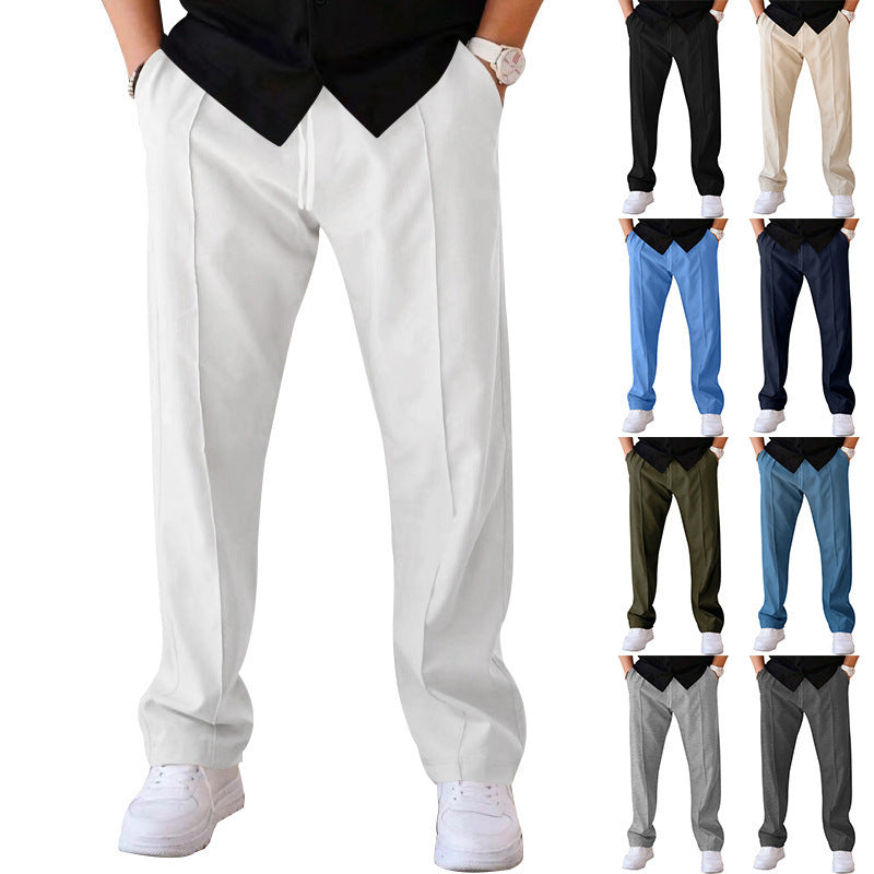 Lightweight &amp; comfortable men’s wide-leg Trousers – breathable fabric, casual style, perfect for summer