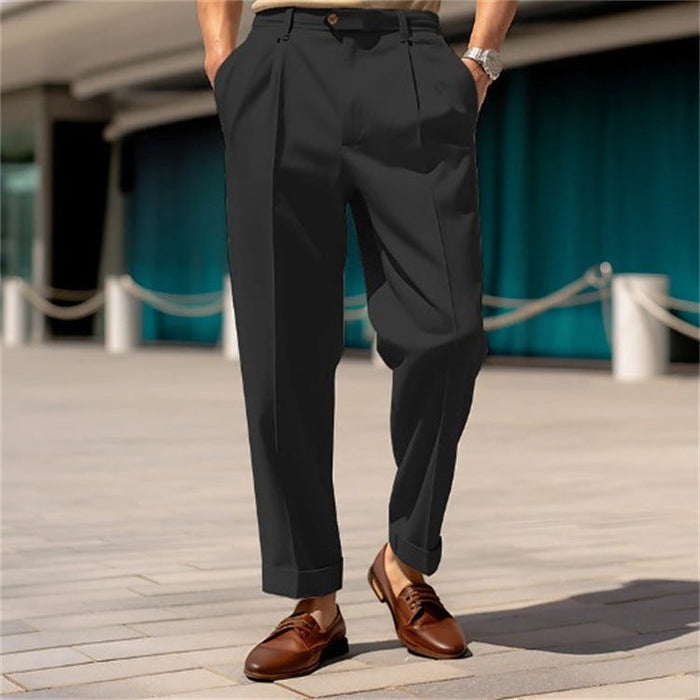 Lightweight men's dress Trousers – straight cut, breathable fabric, for formal occasions