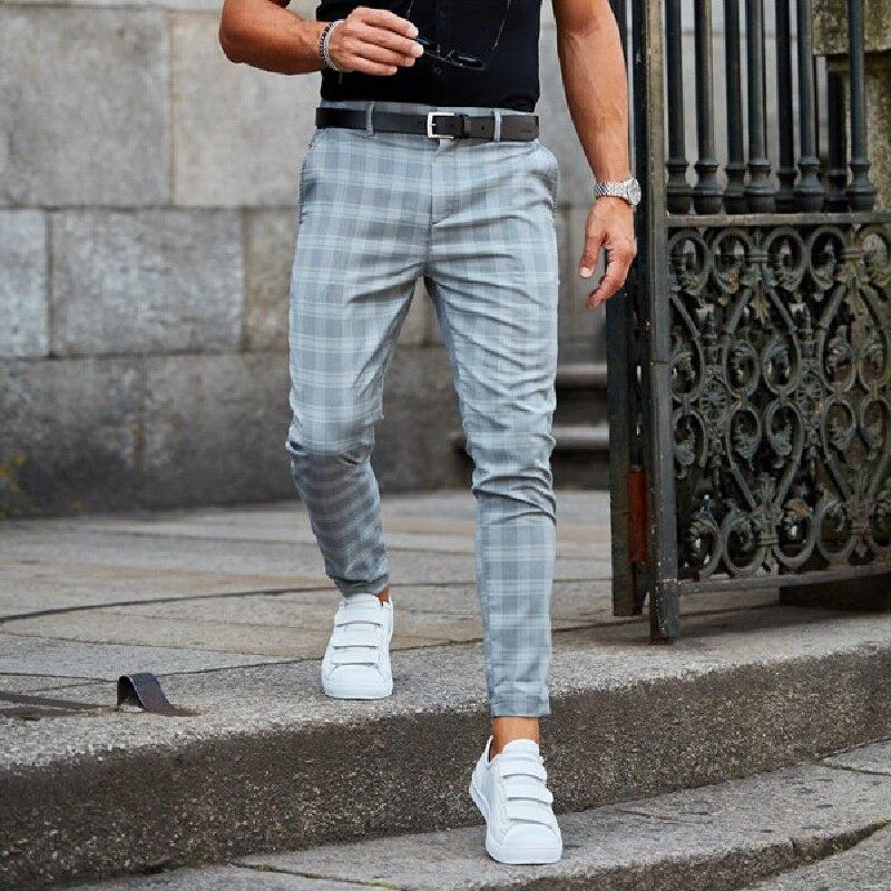 Stylish Checkered Mens Chino Trousers, Lightweight Cotton, Comfortable Fit for Casual and Semi-Formal Wear