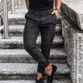 Stylish Checkered Mens Chino Trousers, Lightweight Cotton, Comfortable Fit for Casual and Semi-Formal Wear