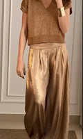 Lightweight women's twin set – modern design, satin, for special occasions
