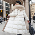 Insulating Women’s Puffer Coat - Quilted, Fur Trimmed