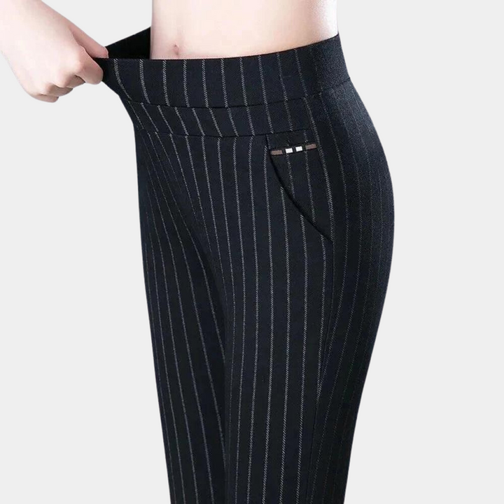High Waist Black Stretch Trousers for Women, Comfortable Versatile Office and Casual Wear, M-4XL