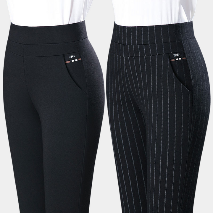 High Waist Black Stretch Trousers for Women, Comfortable Versatile Office and Casual Wear, M-4XL