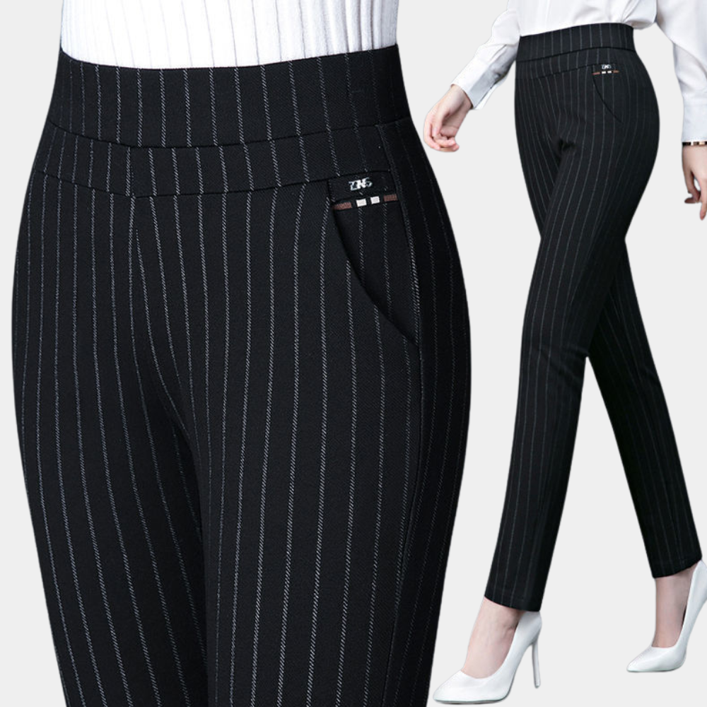 High Waist Black Stretch Trousers for Women, Comfortable Versatile Office and Casual Wear, M-4XL