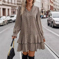 Boho Women's Dress in Beige, Flattering Fit and Lightweight Fabric for Casual and Elegant Occasions, Sizes S-XL