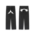 Y2K Print Jeans with Vibrant Designs, Relaxed Fit, Comfortable Denim for Trendy Style