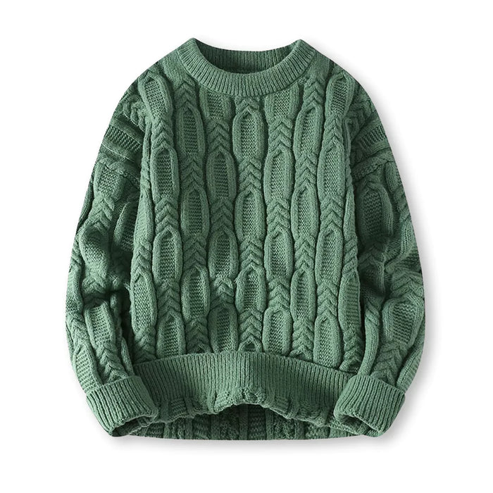Warm Men’s Jumper - Cable Knit, Chunky, For Winter