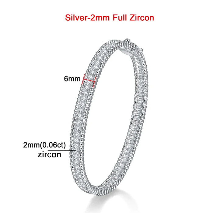 Moissanite 2mm Bracelet 18K Gold Plated Tennis Bangle