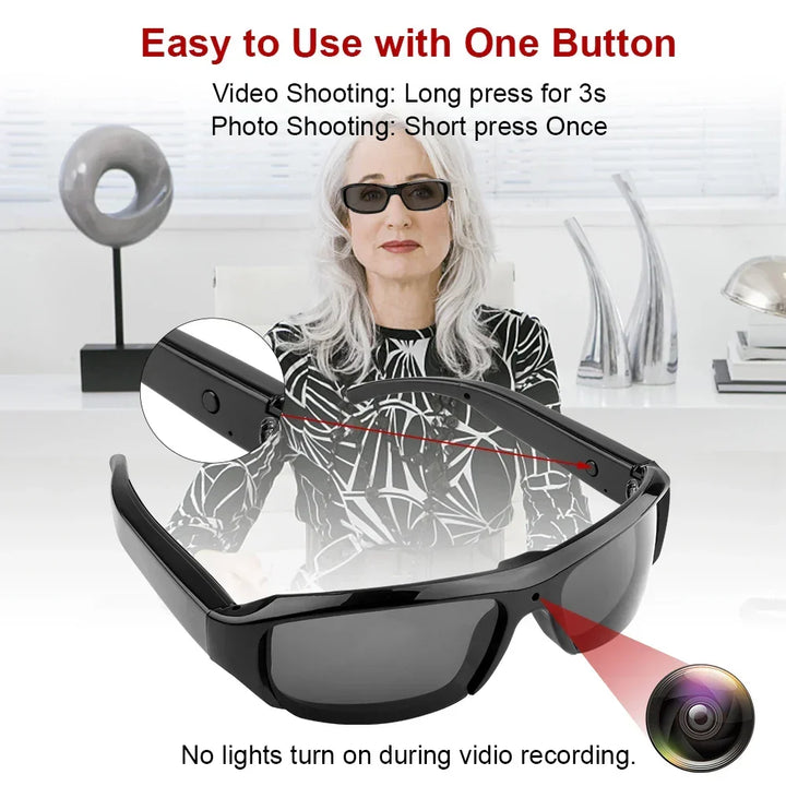 Mini Glasses Camera 1080P HD Wearable Sunglasses Video Recorder TikTok Viral Fall 2025 Hands Free Recording