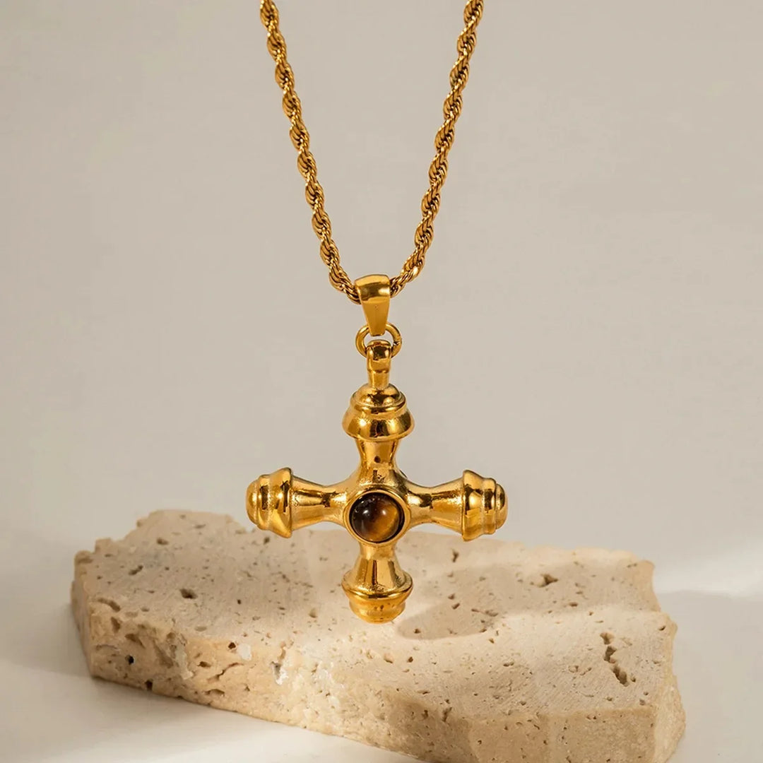 Layered Gold Tone Necklace Set With Resin Stone Pendants Boho Statement jewellery Gift Idea Fall 2026