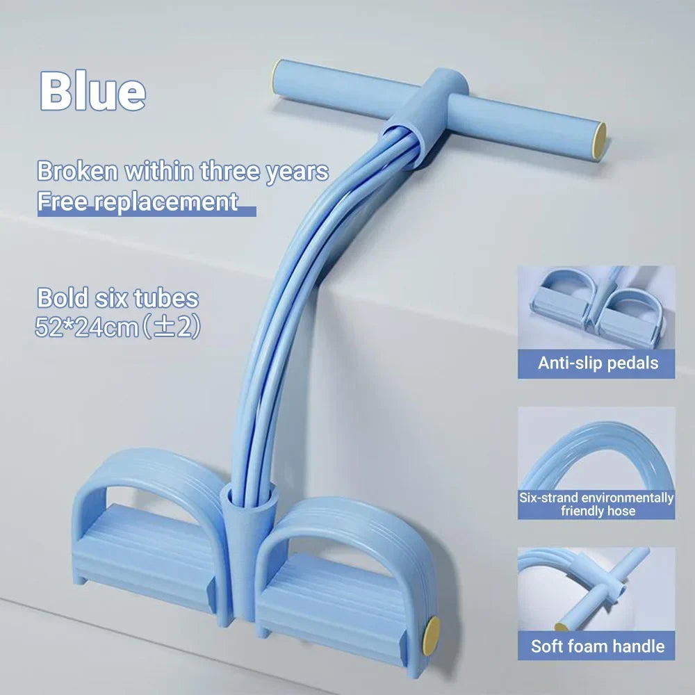 Resistance Band 6 Tube Pedal Puller Fitness Trainer