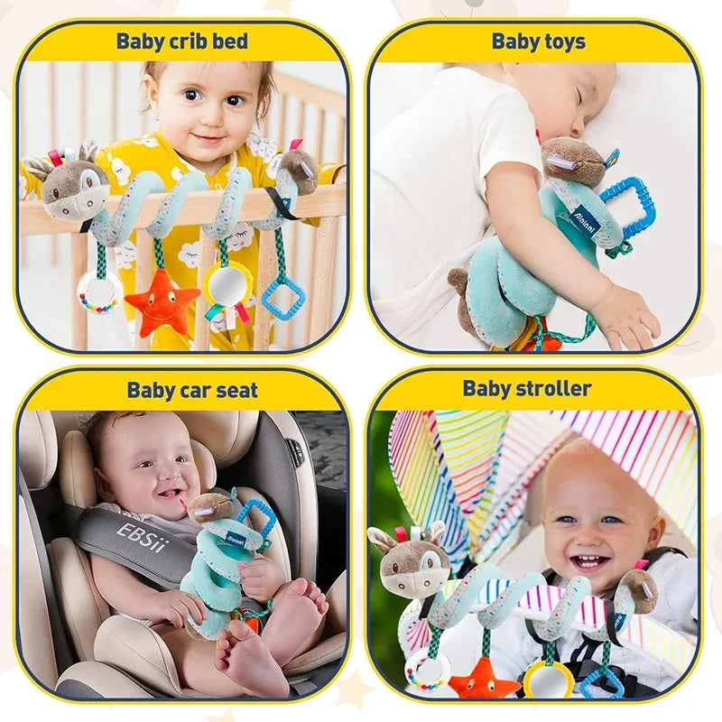 Spiral Plush Stroller Toy Portable Newborn Sensory Toys