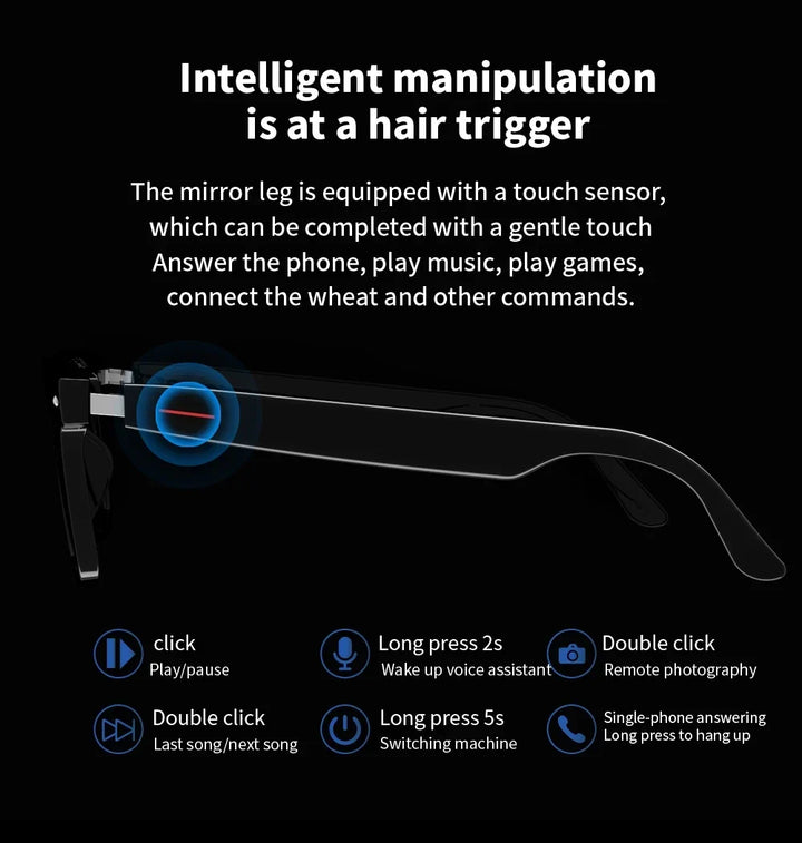 Smart Glasses Blue Light Polarized Audio Sunglasses