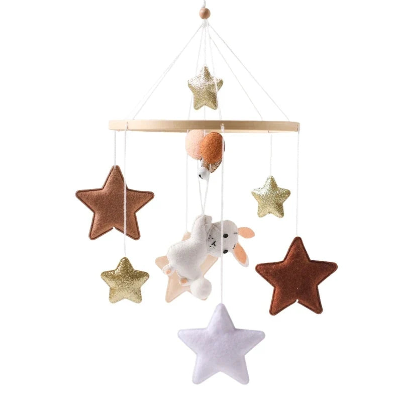 Wooden Crib Mobile Bracket Newborn Sensory Toys Soothing