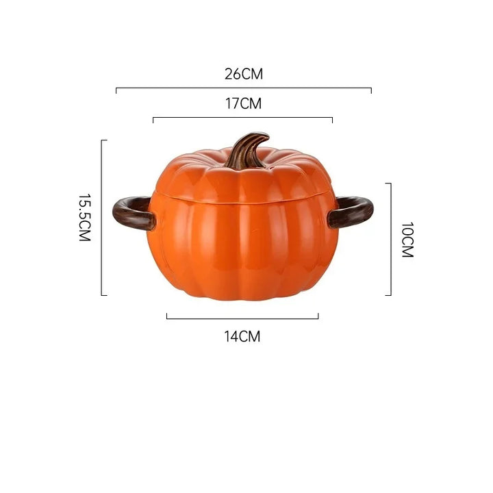 Ceramic Soup Pot Pumpkin Lid Porcelain Large Fall 2025