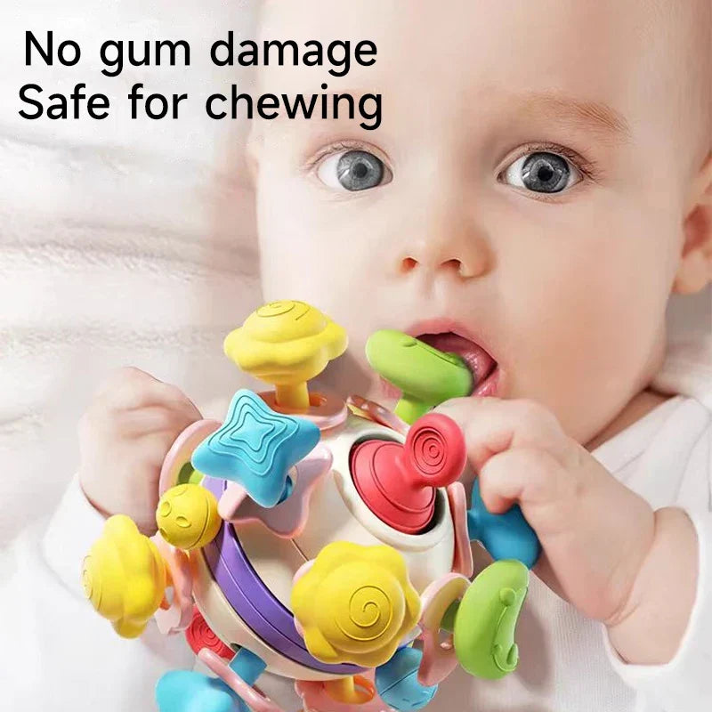 Baby Teether Rattle Hand Grip Sensory Ball Toy Newborn