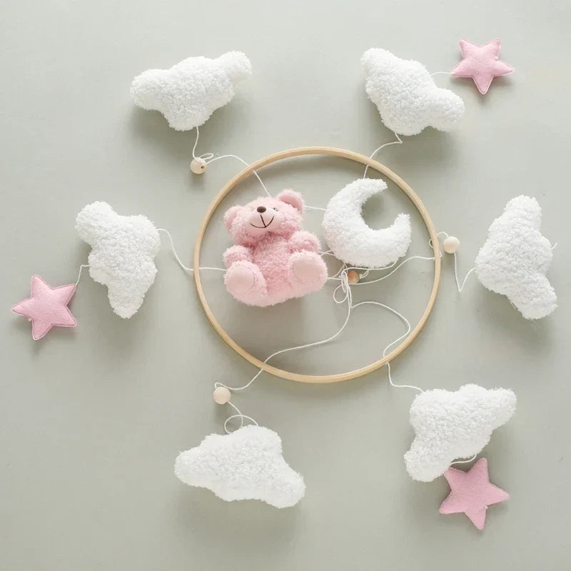 Baby Crib Mobile Wooden Nursery Newborn Sensory Toys
