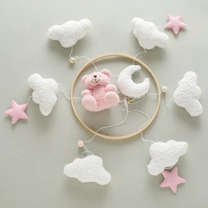 Baby Crib Mobile Wooden Nursery Newborn Sensory Toys
