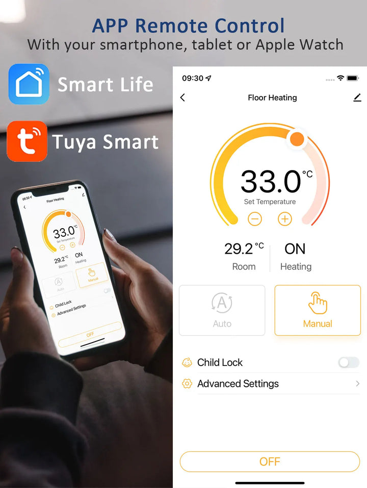 Smart Thermostat Wireless RF433 Floor Heating Control For Gas Boiler Tuya App USB Powered Fall 2025 Energy Saving