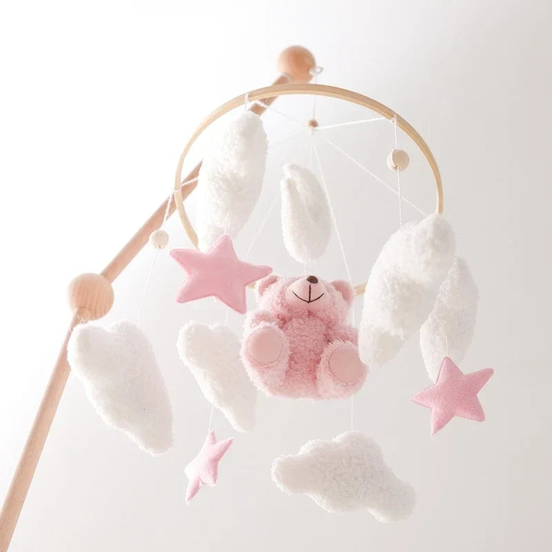 Baby Crib Mobile Wooden Nursery Newborn Sensory Toys