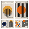 Bauhaus Abstract Geometric Posters Vertical Canvas Art