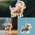 Dog Hair Keepsake Keychain Pendant Clear Resin Charm
