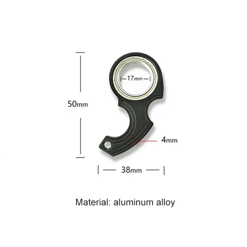 Metal Keychain Fidget Spinner Ring Stress Relief Toy
