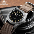 Waterproof Diver Quartz Watch Luminous Hands, Nylon Strap, 100m Water Resistance