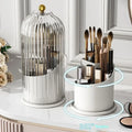 Rotatable Cosmetic Organiser - Transparent Dustproof Makeup Holder for Brushes & Lipsticks